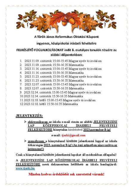 Felvételi előkészítő